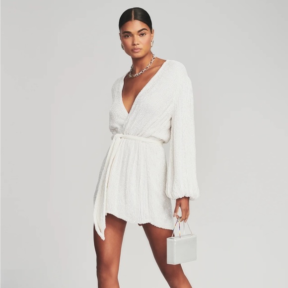 Retrofete Gabrielle Sequin Robe White S - Picture 1 of 9